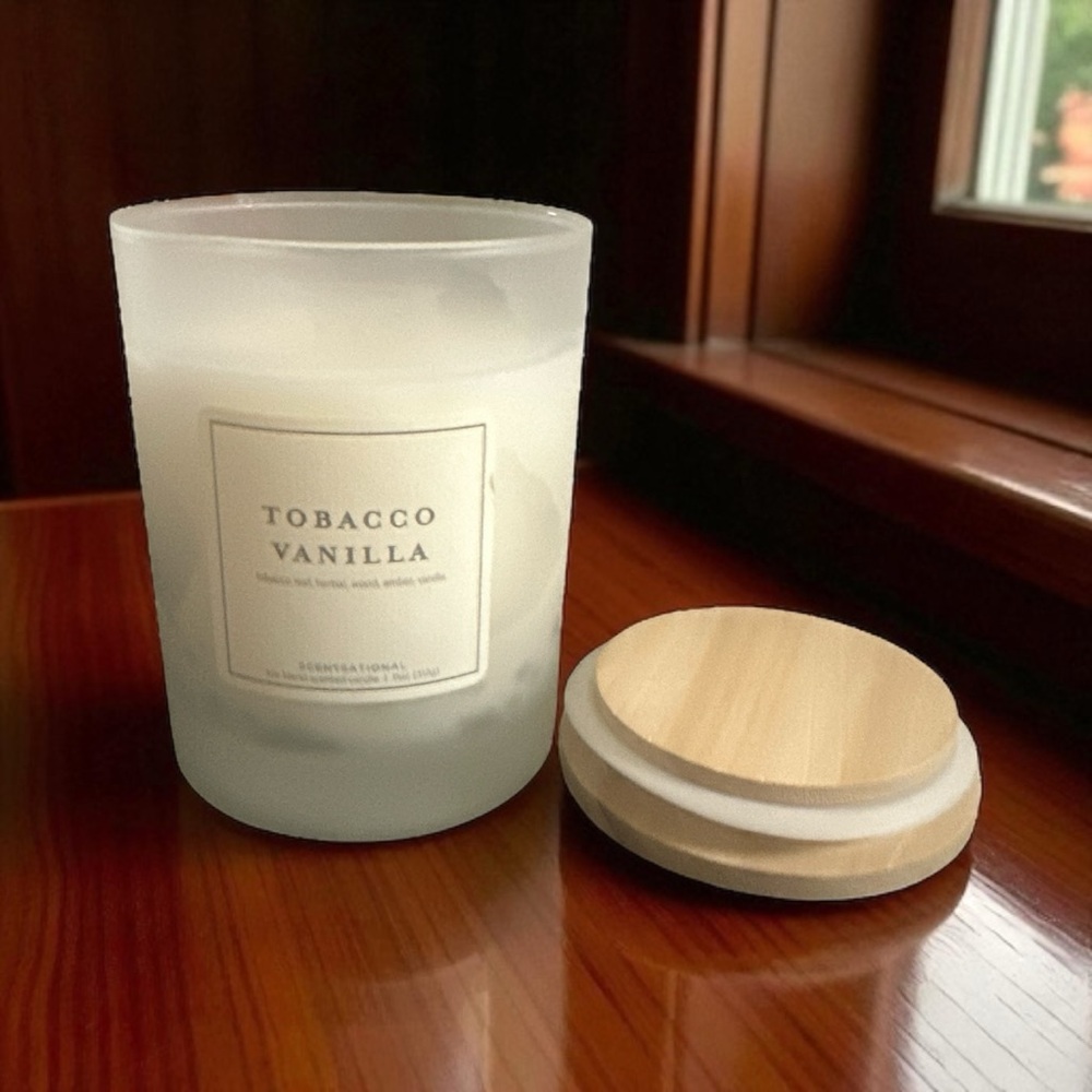 Scentsational Candle Tobacco And Vanilla 11 oz  New